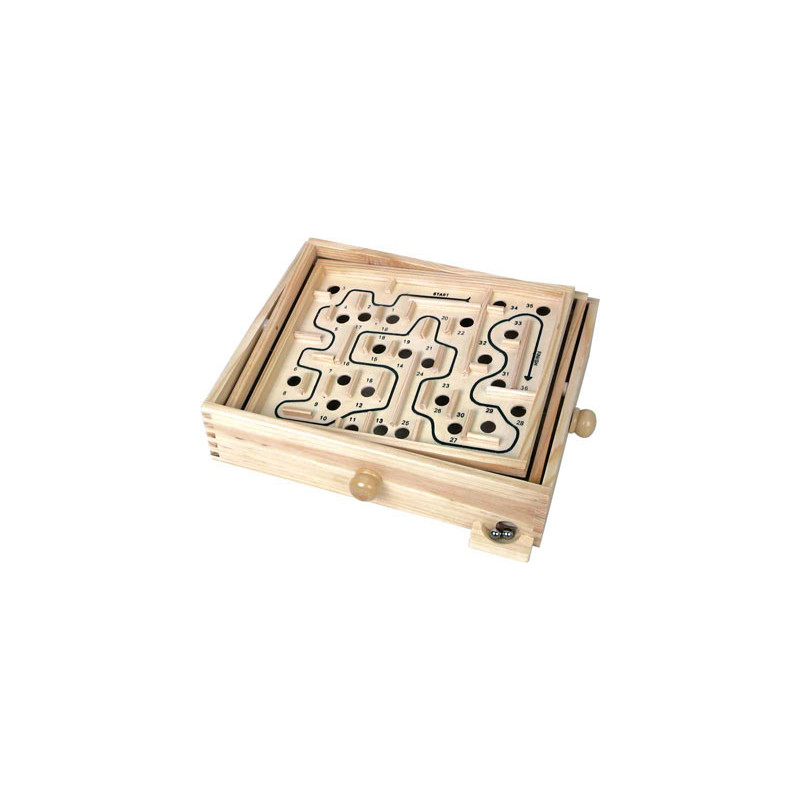 Jeu de société Labyrinthe en bois Solitaire Jeu de billes Enfant